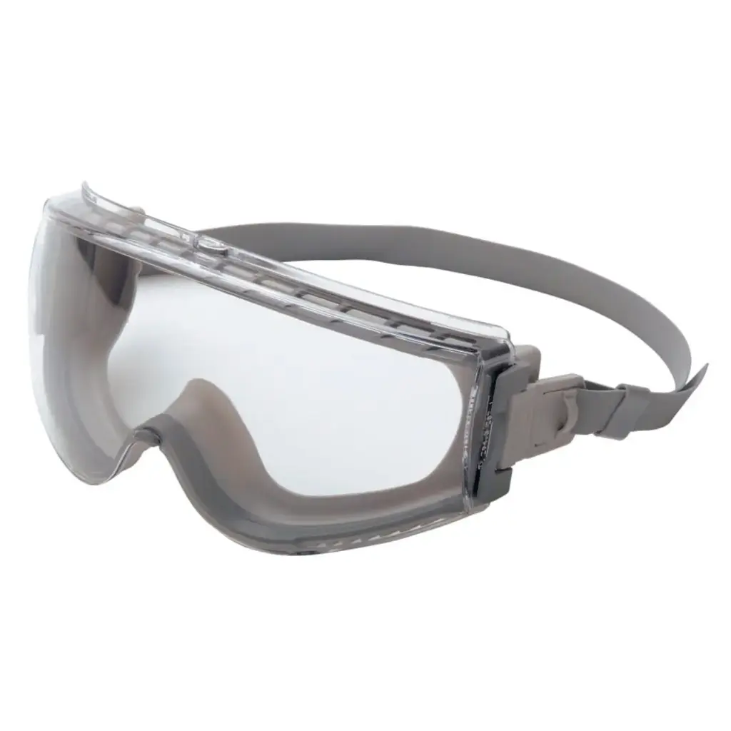Goggles Uvex Stealth gris con lente claro antiempañante y cinta de neopeno