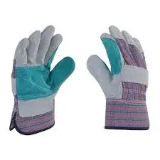 Guantes de seguridad de carnaza/tela doble palma