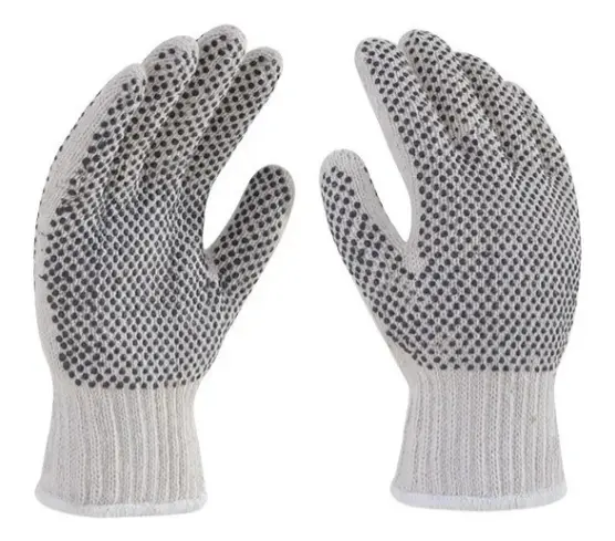 Guantes de seguridad de algodón con puntos pvc