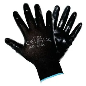 Guantes de seguridad de nylon/poliéster/nitrilo laminado