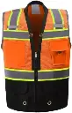 Chaleco de seguridad tipo brigadista con reflejante y cierre tipo zipper.