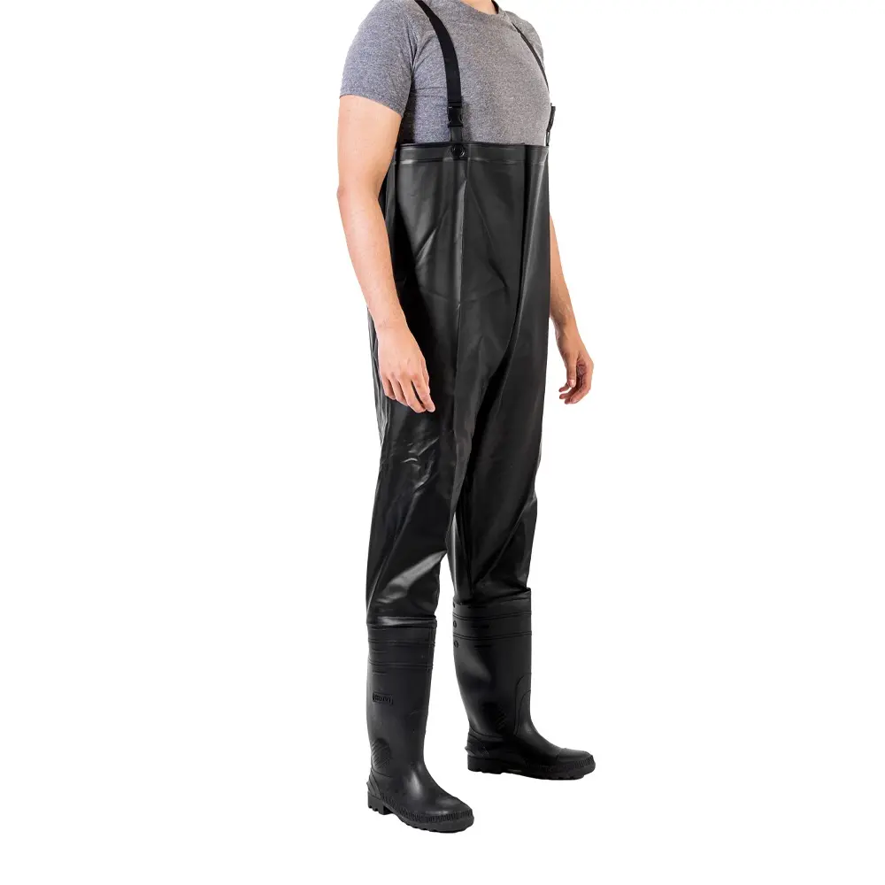 Botas de seguridad industrial de hule pantalonera c/casquillo