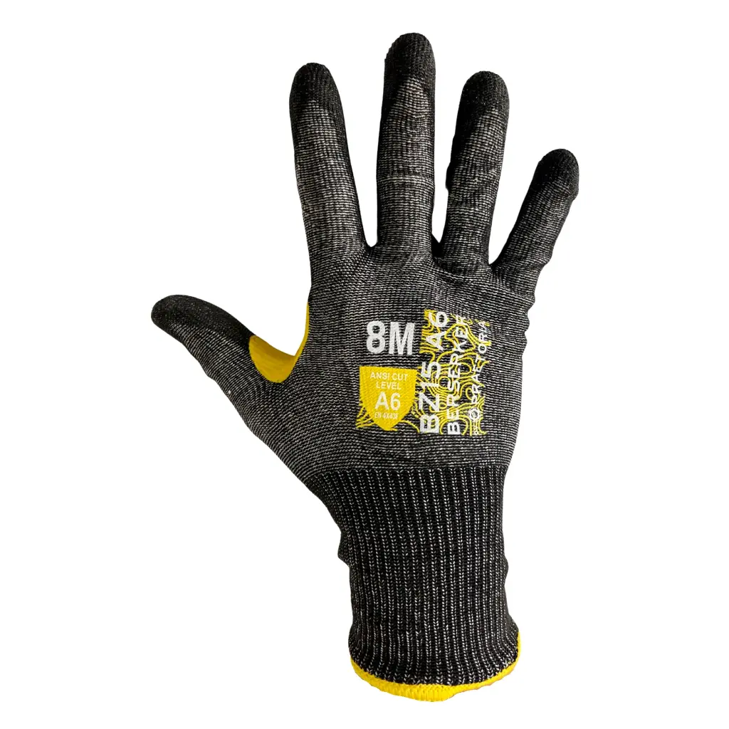 Guantes de seguridad anti corte A6 de nylon/fibra de vidrio