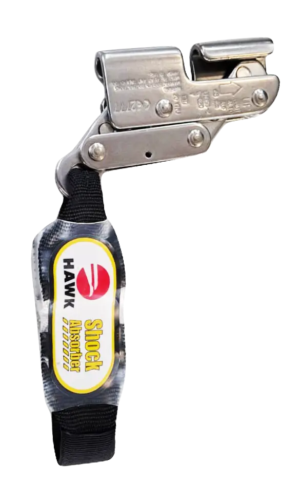 Sujetador contra caídas p/cable de acero de 3/8" con amortiguador