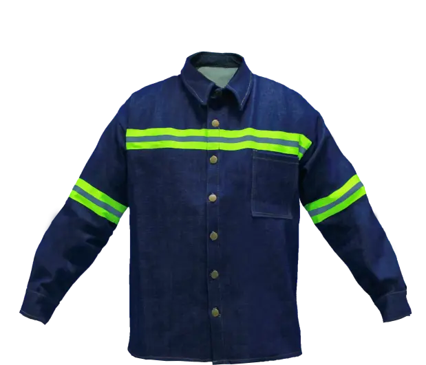 Camisa de trabajo de mezclilla con reflejante 14 oz