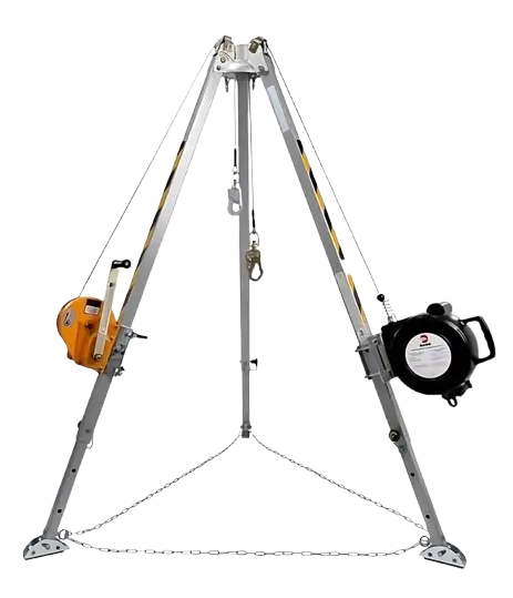 Kit de tripie con malacate de cable de acero de 15 mtrs.