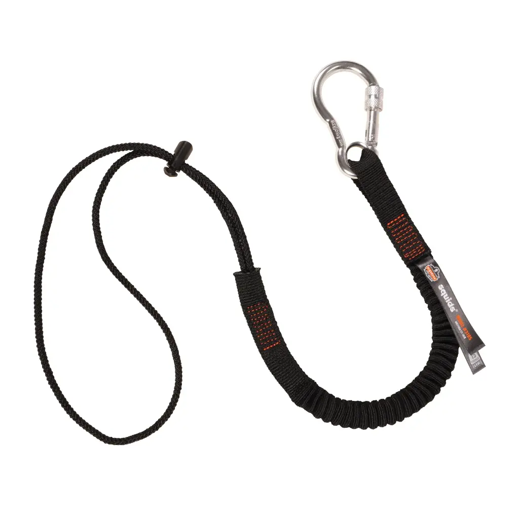 Cordón para herramientas Squids 3105 con mosquetón y presilla de cincha, 15 lb