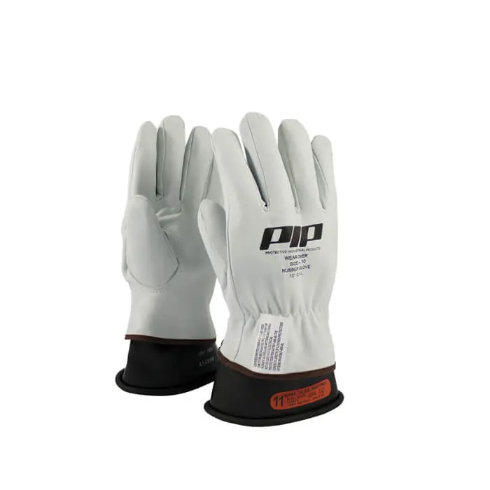 Kit de guantes de seguridad contra arco eléctrico de hule clase 0 y sobre guante de cuero
