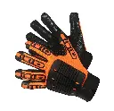 Guantes de seguridad mecánico y antivibración con cuero sintético/puntos de silicona