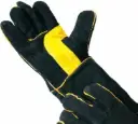 Guantes de seguridad para soldador c/hilo Kevlar y forro con refuerzo de carnaza