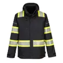 Chaqueta de invierno de lona negra con reflejante
