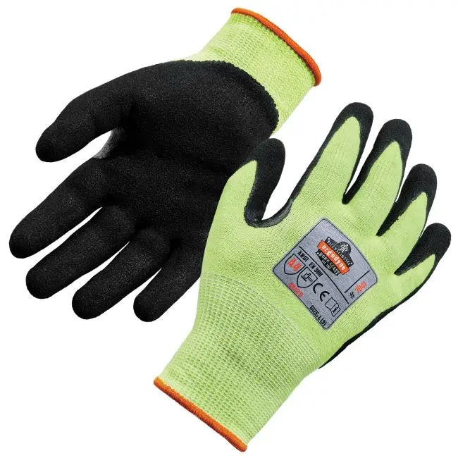 Guantes de seguridad anti corte A4 de polietileno/PU/nitrilo arenoso
