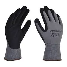Guantes de seguridad de nylon/nitrilo arenoso