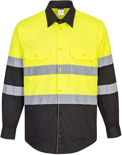  Camisa manga larga amarillo c /negro reflejante 