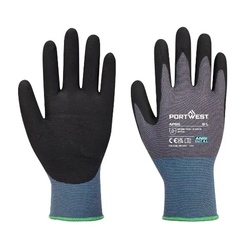 Guantes de seguridad de poliéster/nitrilo arenoso
