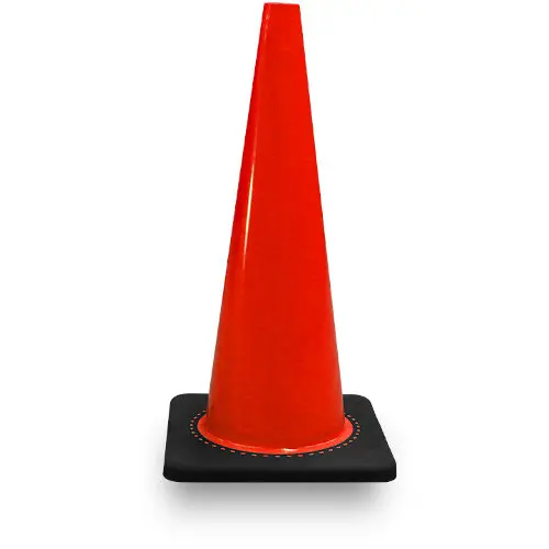 Cono de PVC con base negra de caucho sin reflejante