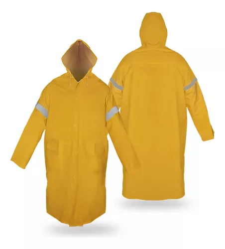 Impermeable tipo gabardina con reflejante