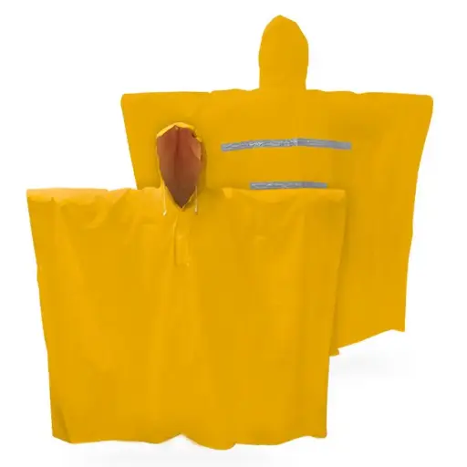 [DZ1003-R] Impermeable campana tipo poncho con reflejante