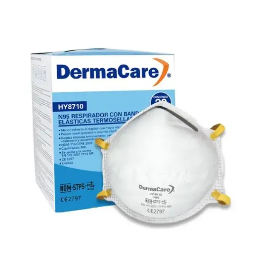 [HY-8710] Mascarilla desechable N95 para polvos y neblinas disp. c/20 pzas.