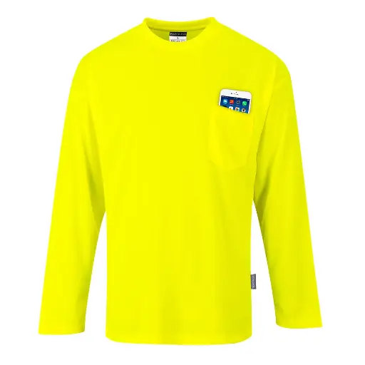 Camiseta Hi-Vis con manga larga y bolsillo