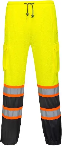 [US388] Pantalón de malla de alta visibilidad amarillo /negro xl