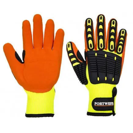 Guantes de seguridad anti impacto N2 de poliester/nitrilo arenoso