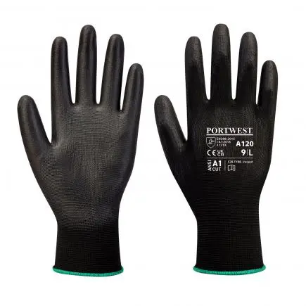 Guantes de seguridad de poliéster/PU