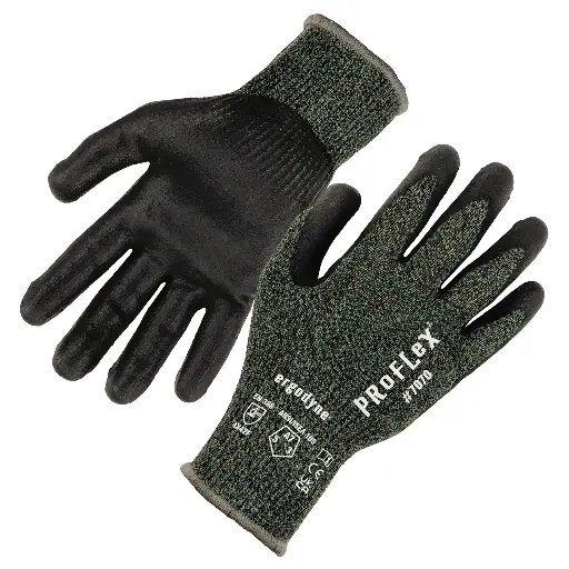 Guantes de seguridad anti corte A7 de fibra de aramida/nitrilo arenoso 7070