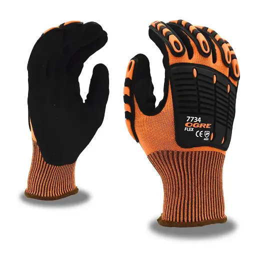 Guantes de seguridad anti impacto N2 de poliéster/nitrilo arenoso