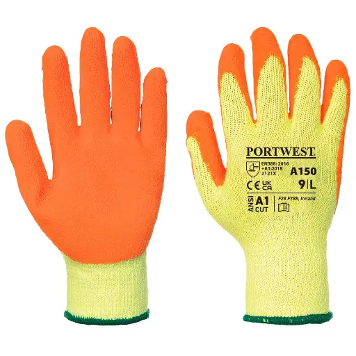 Guantes de seguridad de algodón/látex rugoso