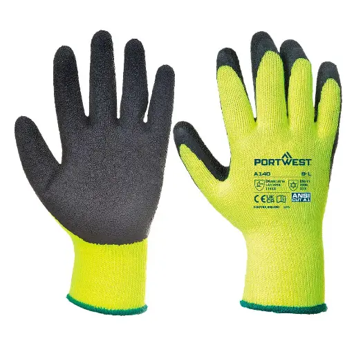 Guantes de seguridad de poliéster/látex rugoso