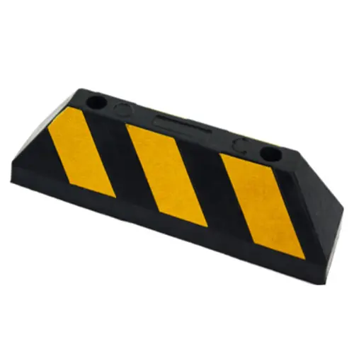 [23190] Tope de estacionamiento 56 cm negro con amarillo con 3 franjas reflejantes