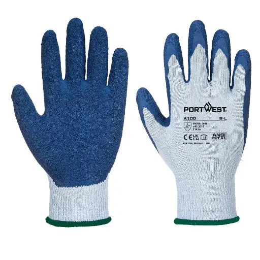 [A100G4RL] Guantes de seguridad de poliéster/látex rugoso