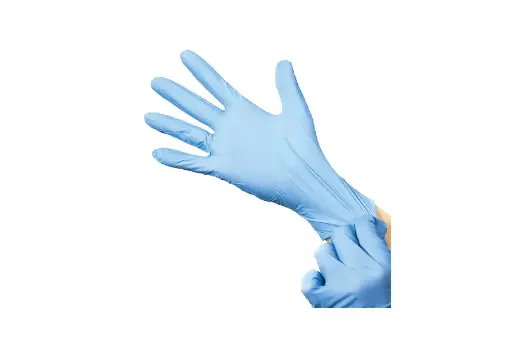 Guantes de seguridad desechables de nitrilo azul