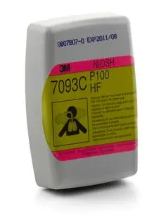 [MM-7093-C] Filtro 3M 7093-C de fluoruro de hidrogeno para con alivio de niveles molestos de vapor org. y gas acido C/12 pzas.