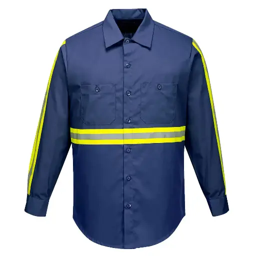 Camisa de trabajo de visibilidad mejorada manga larga