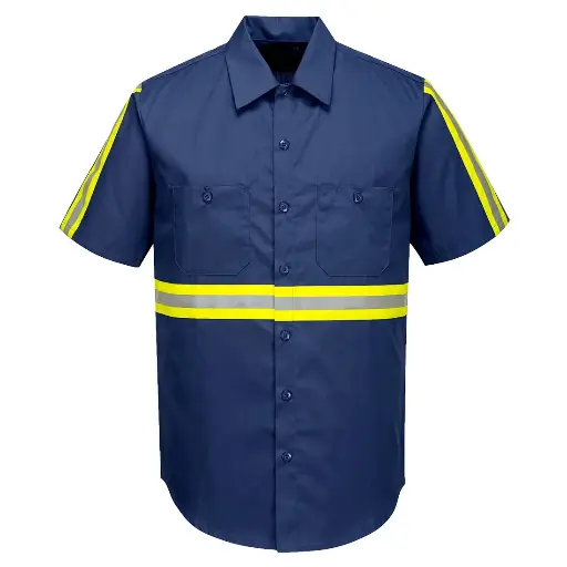 Camisa de trabajo de visibilidad mejorada manga corta