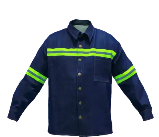 Camisa de trabajo de mezclilla con reflejante 14 oz