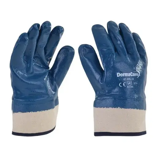 Guantes de seguridad de nitrilo completo/algodon Dermacare
