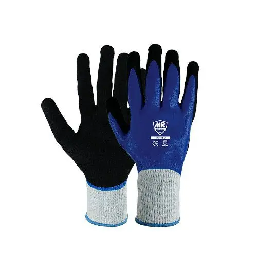 Guante de seguridad Anti corte A5 nylon/poliéster/nitrilo arenoso