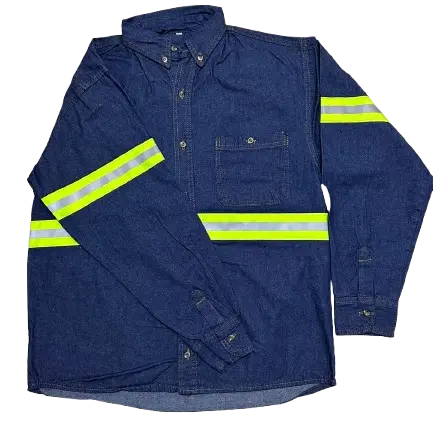 Camisa de trabajo de mezclilla con reflejante