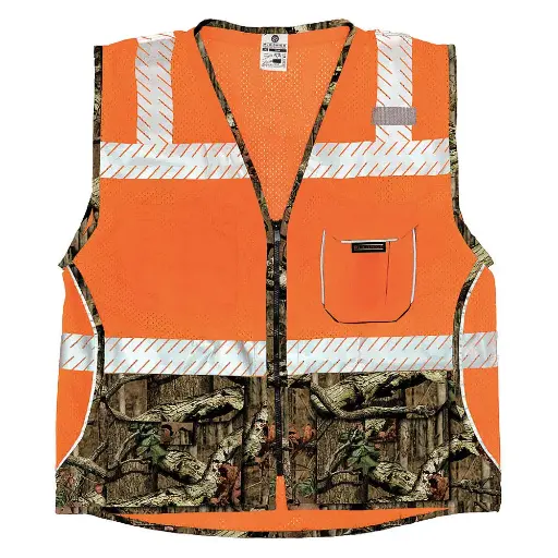 [1524-M] Chaleco de seguridad naranja/ camuflaje