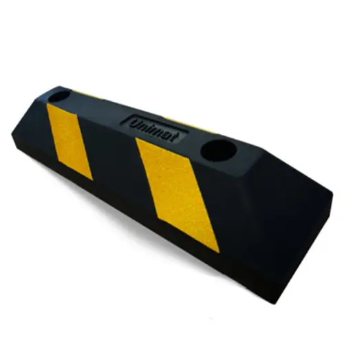 [7501042060623] Tope de estacionamiento 55 cm negro con amarillo con 2 franjas reflejantes 