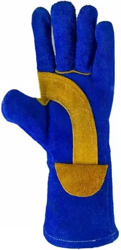 Guantes de seguridad para soldador c/hilo Kevlar y forro con refuerzo de carnaza